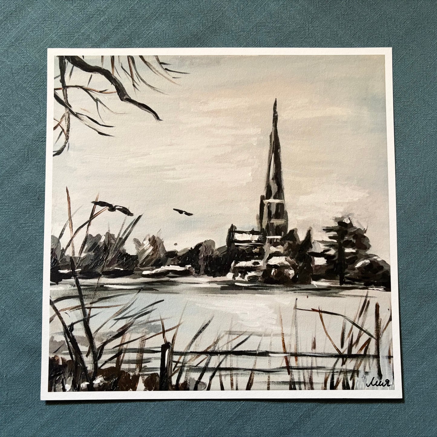 A View of Salisbury Cathedral VII signed giclee art print