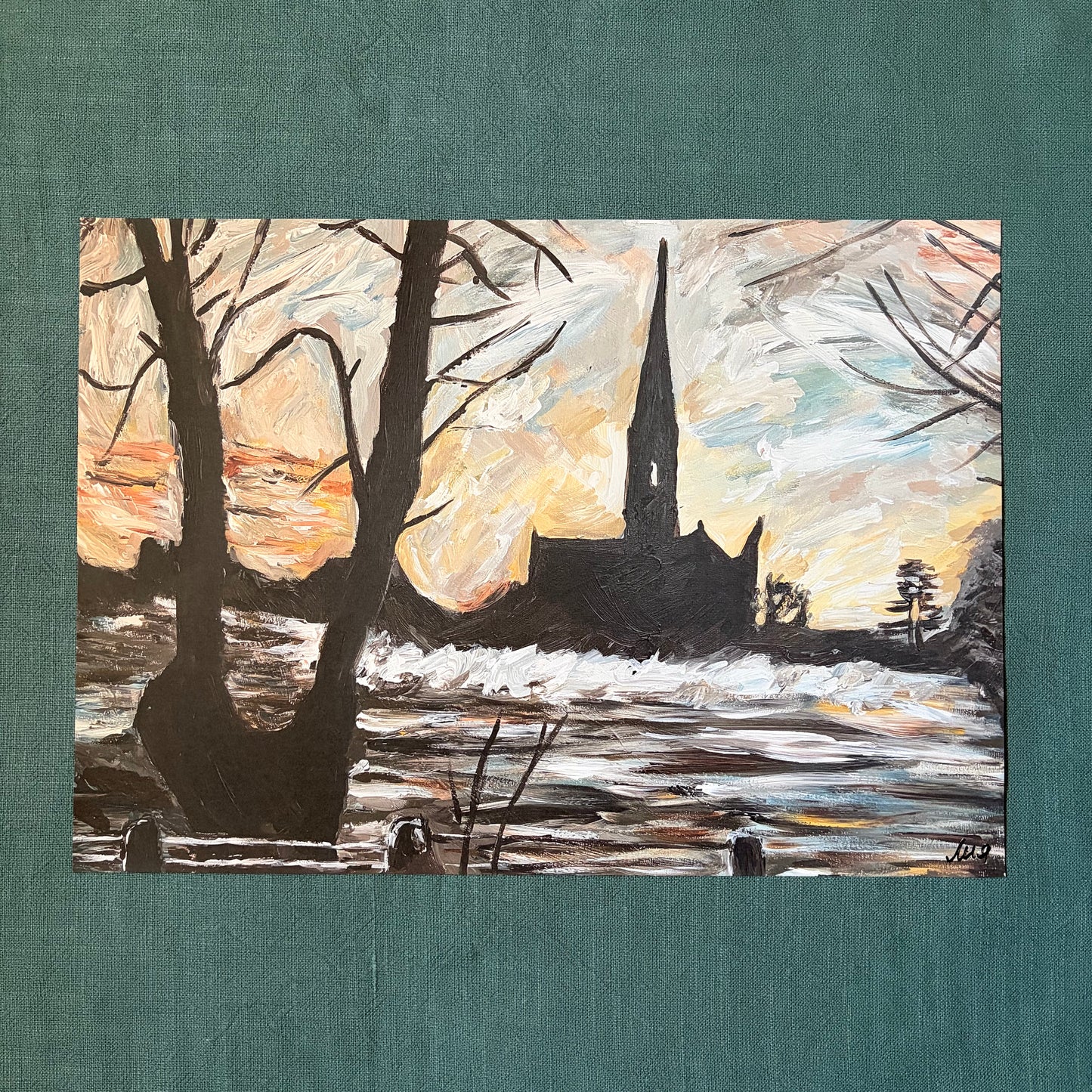 A View of Salisbury Cathedral I signed art print