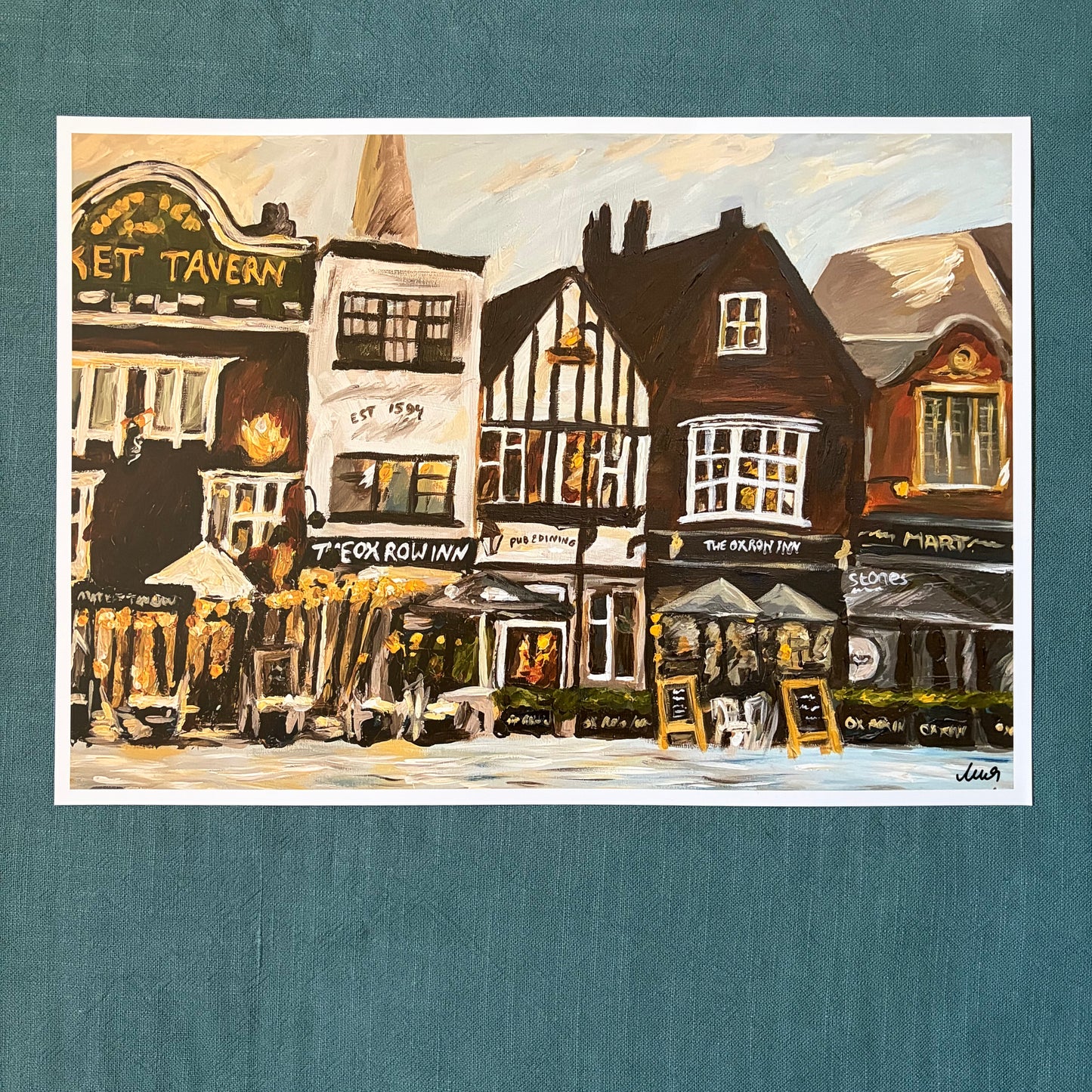 A View of Salisbury Market Square signed art print