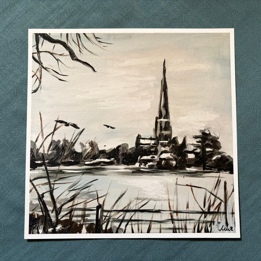 A View of Salisbury Cathedral VII signed giclee art print