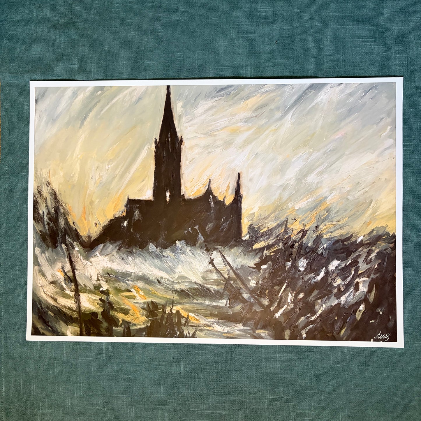 A View of Salisbury Cathedral III signed art print