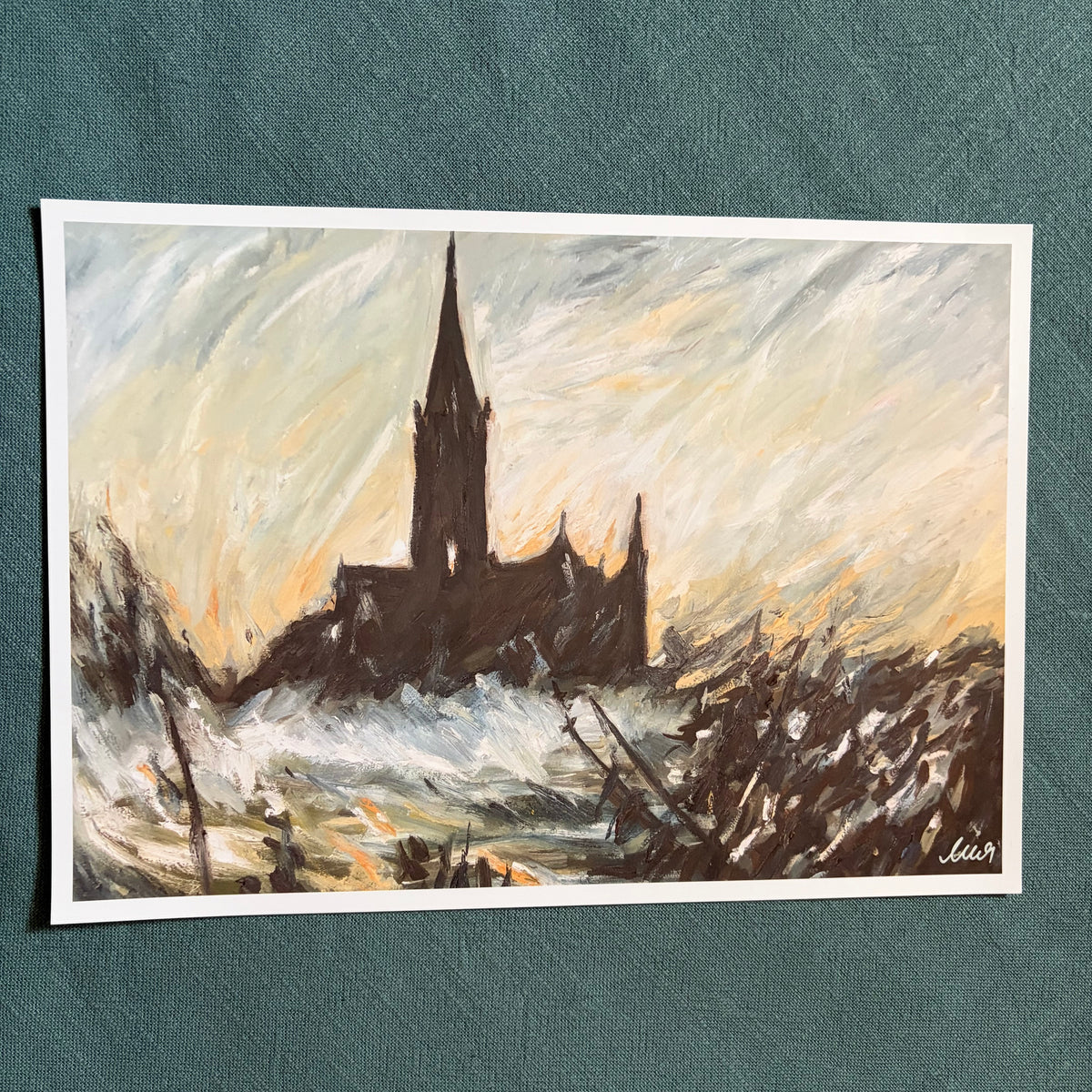 A View of Salisbury Cathedral III signed art print