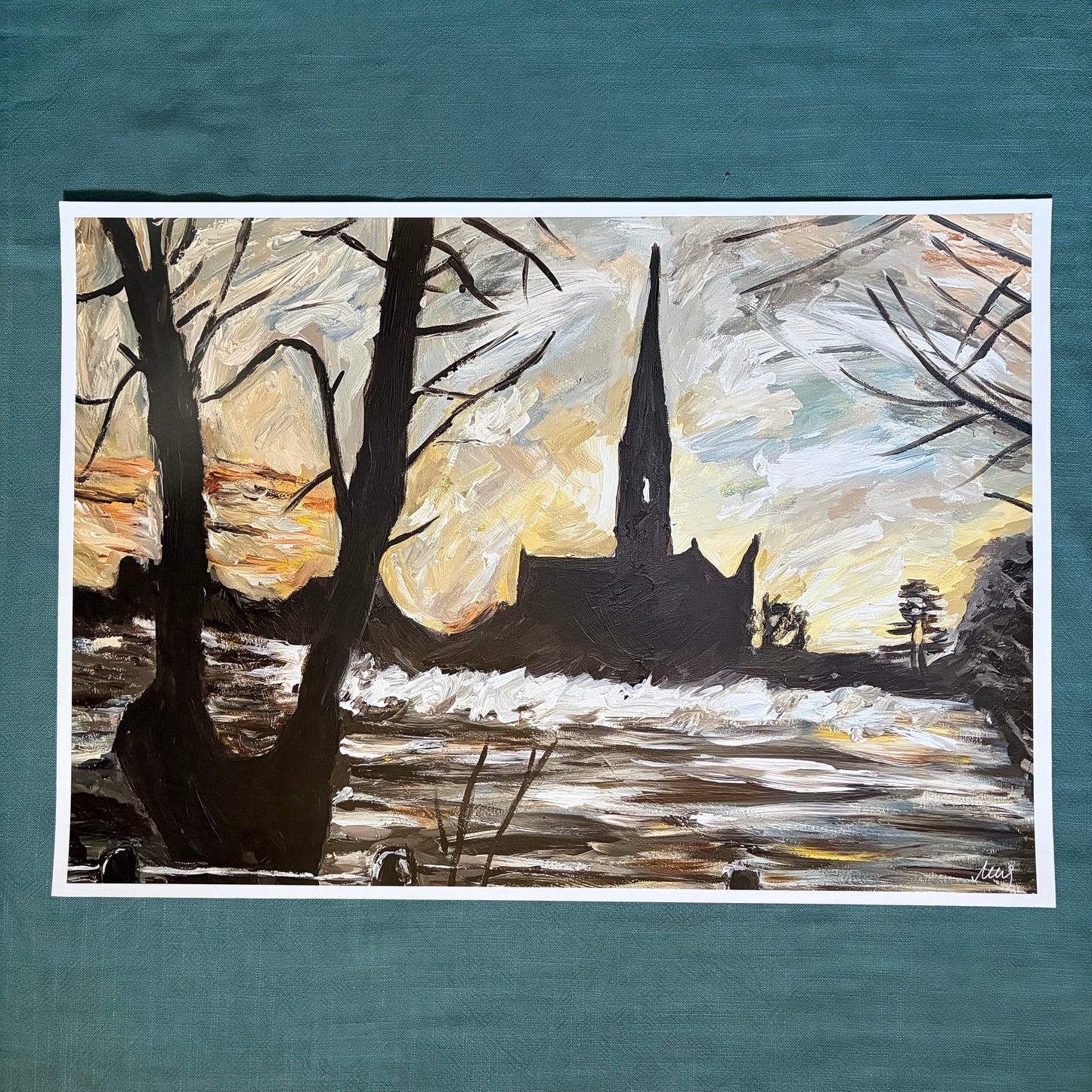 A View of Salisbury Cathedral I signed art print
