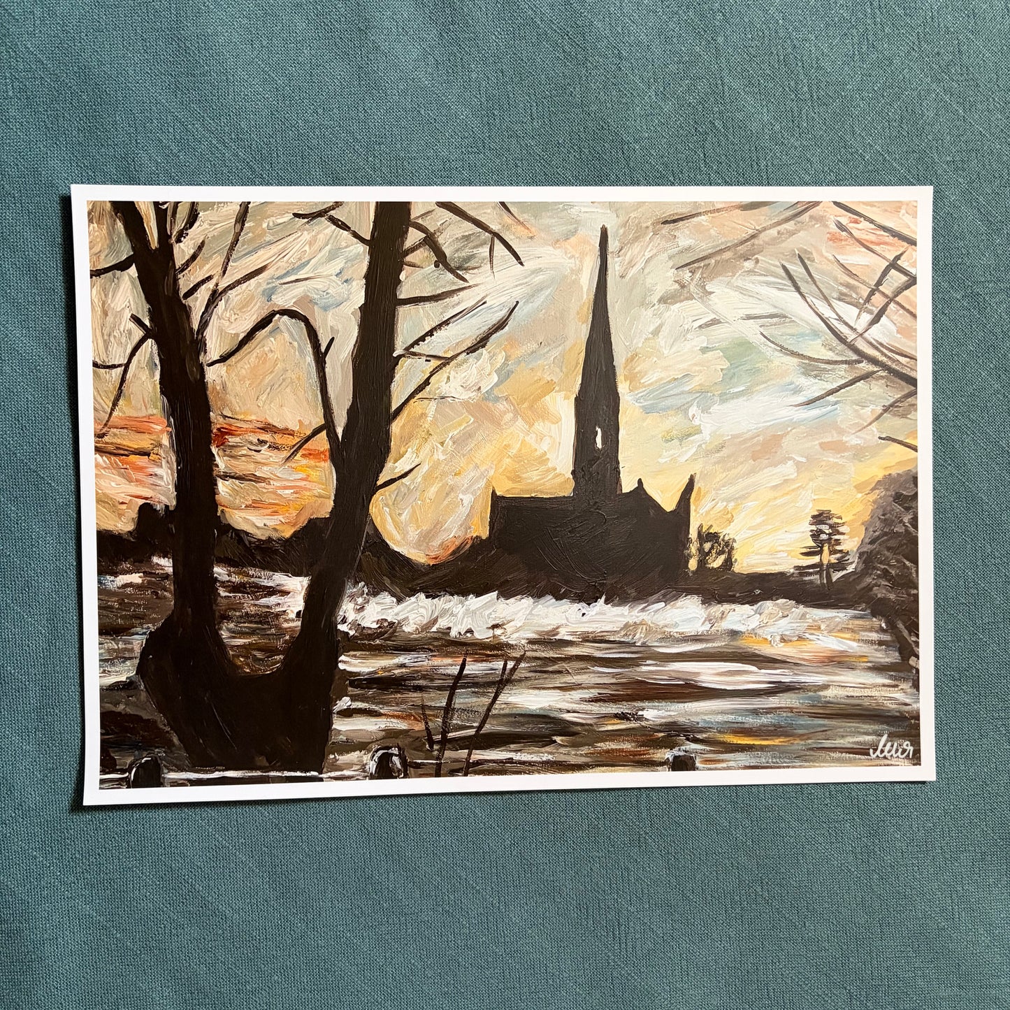 A View of Salisbury Cathedral I signed art print