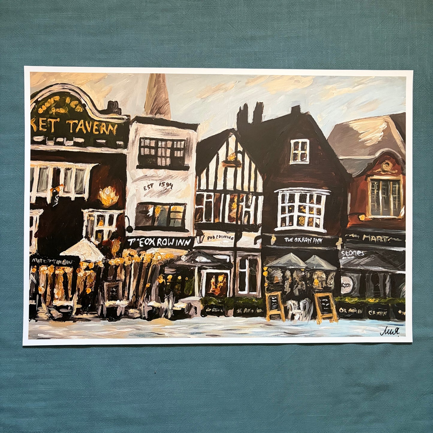 A View of Salisbury Market Square signed art print