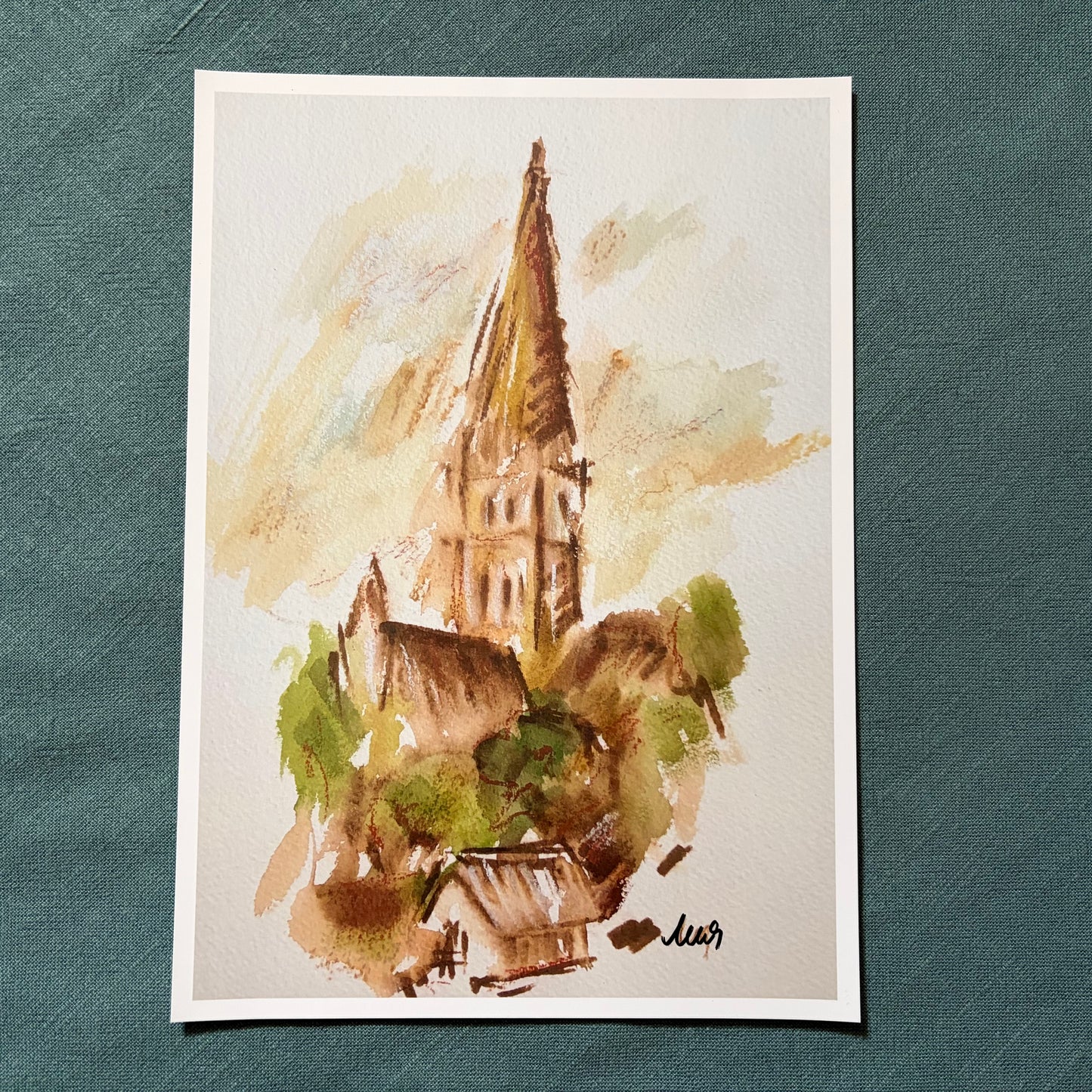 A View of Salisbury Cathedral IV signed art print