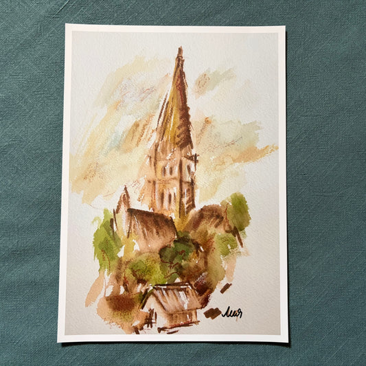 A View of Salisbury Cathedral IV signed art print