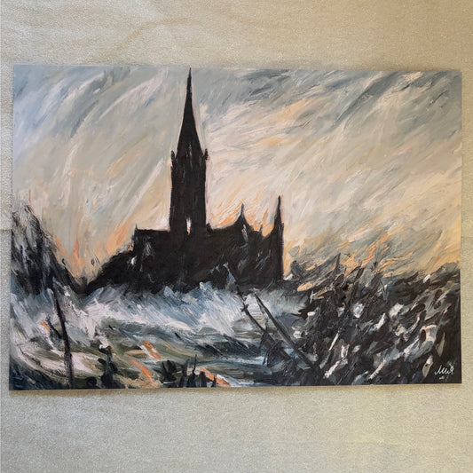 A View of Salisbury Cathedral III signed art print