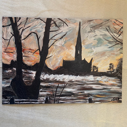 A View of Salisbury Cathedral I signed art print