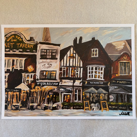 A View of Salisbury Market Square signed art print
