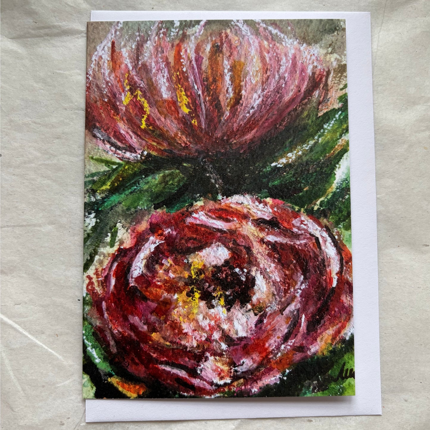 Peonies greeting card