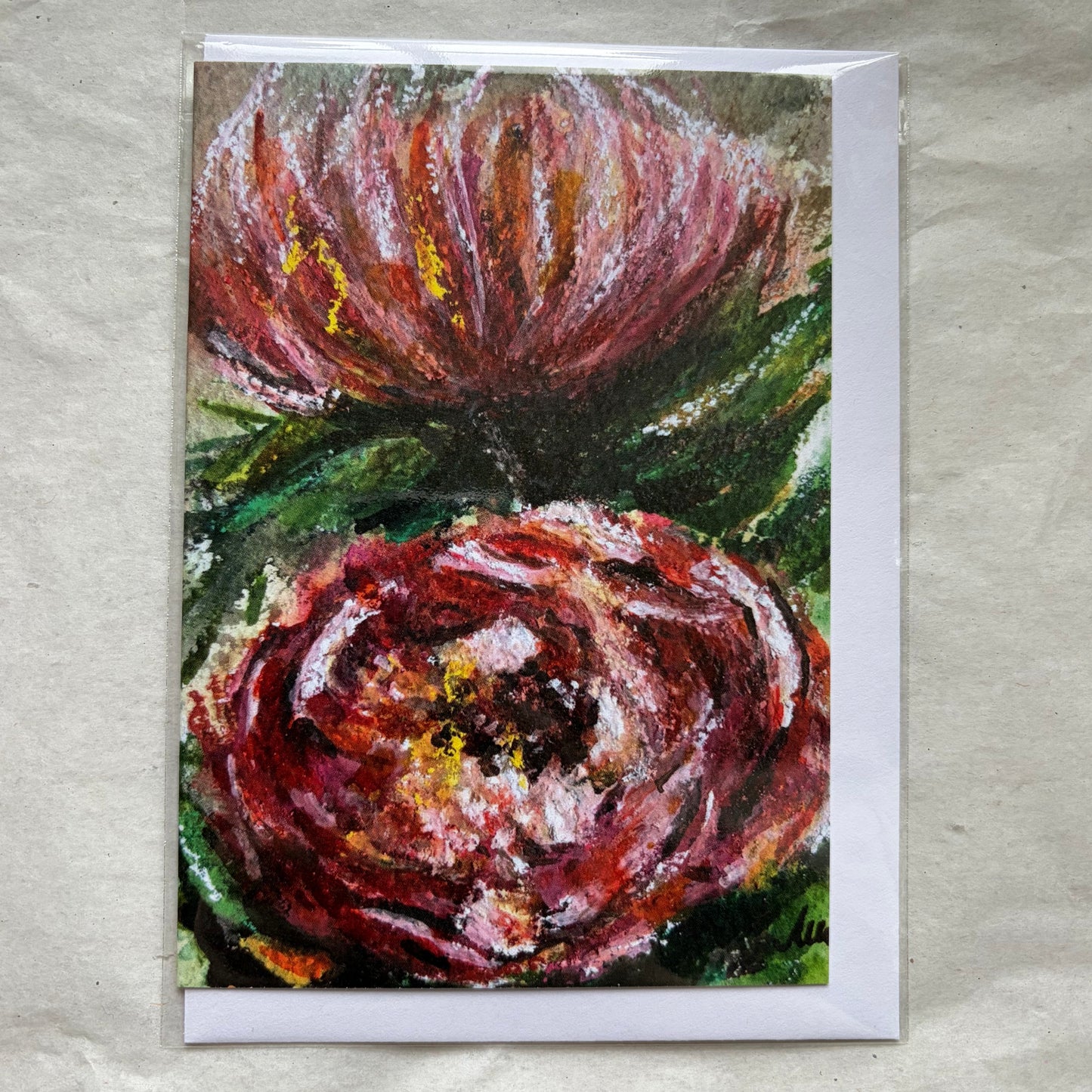 Peonies greeting card