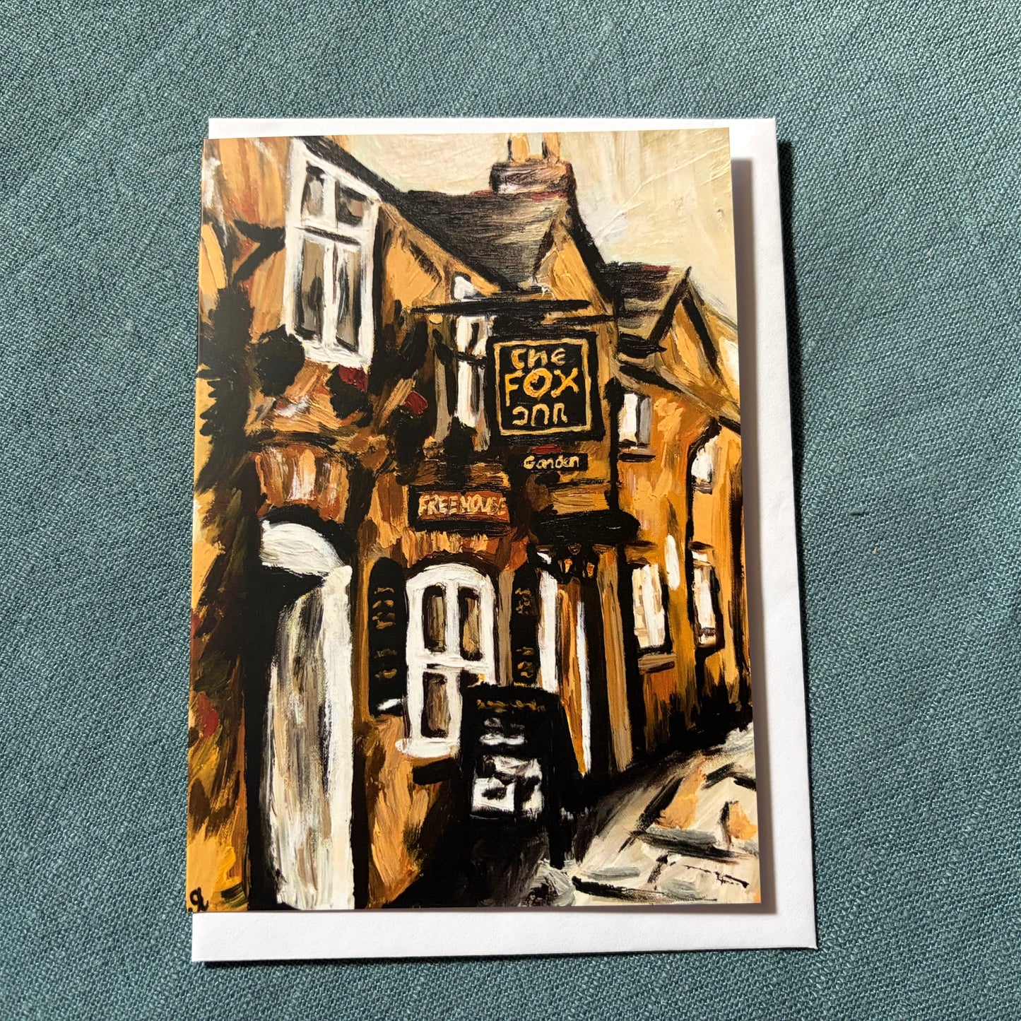 The Fox Inn, Corfe Castle greeting card
