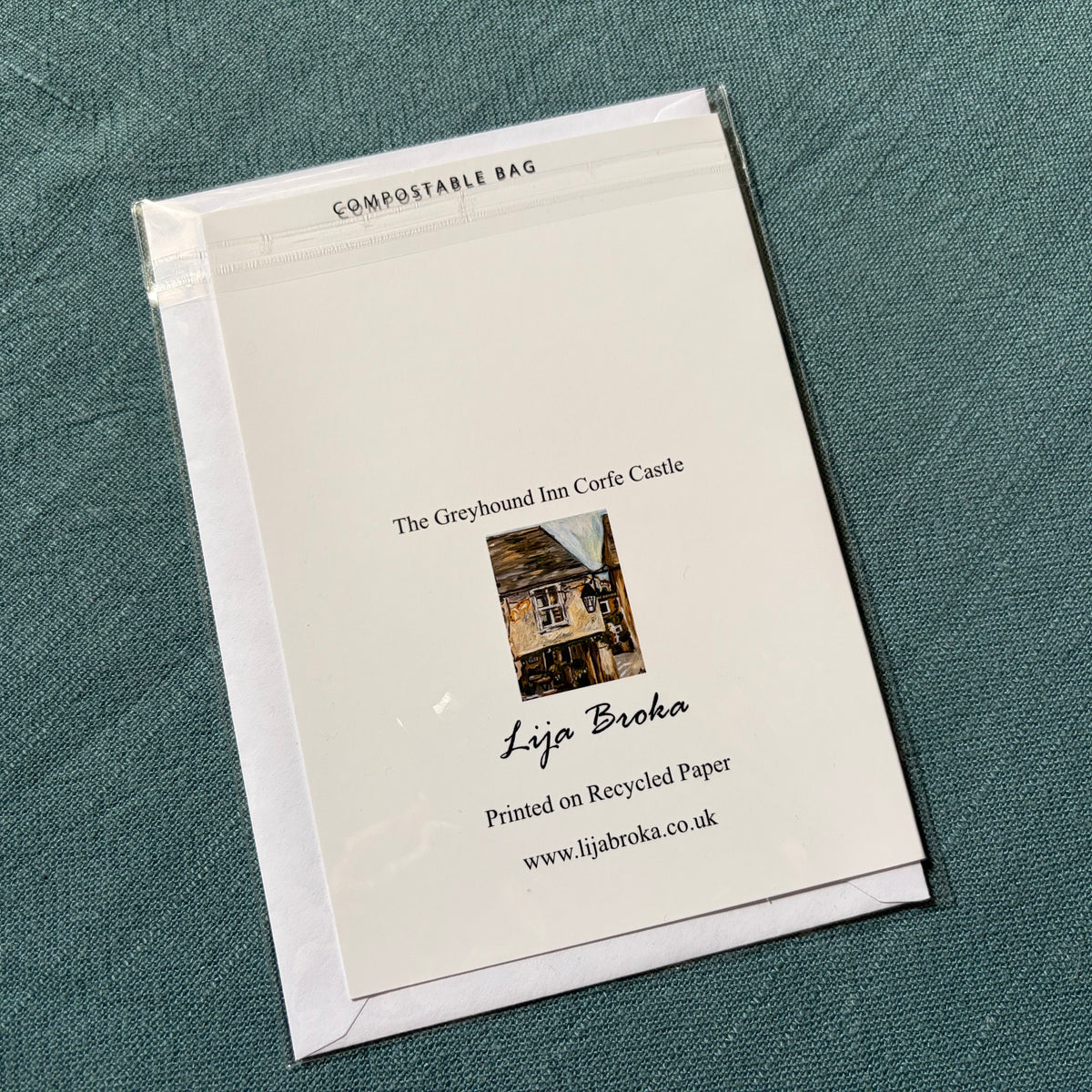 The Greyhound Inn Corfe Castle greeting card