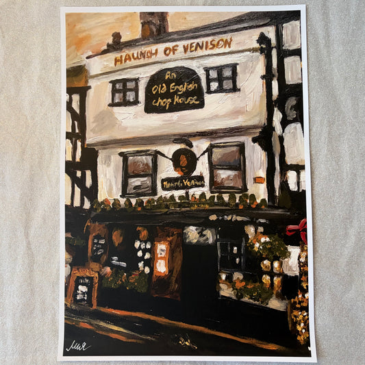 The Haunch of Venison, Salisbury signed art print