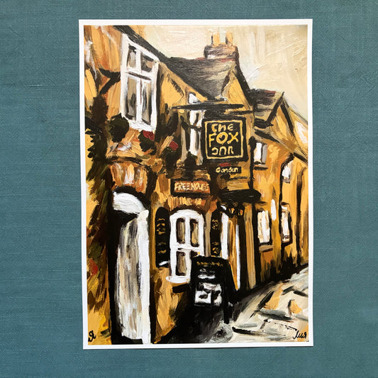 The Fox Inn Corfe Castle signed art print