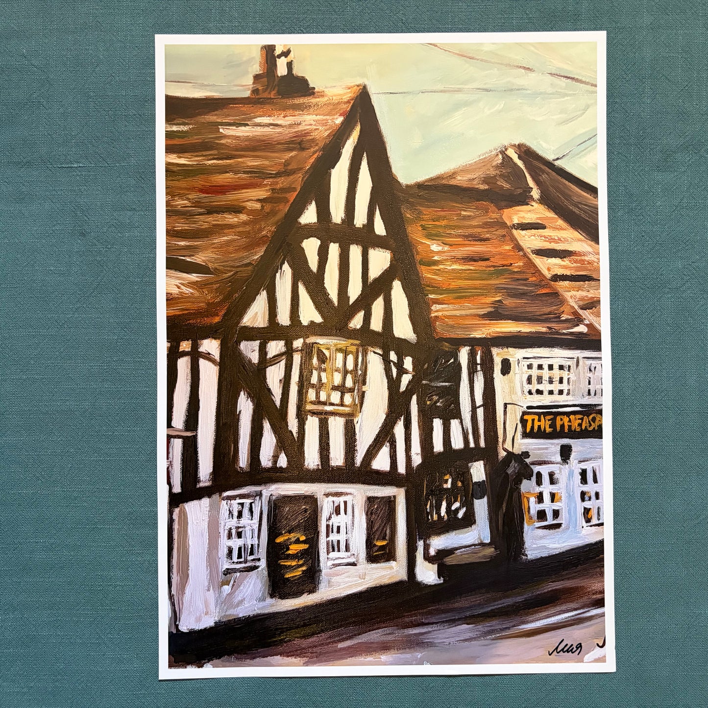 The Pheasant Inn Salisbury signed art print