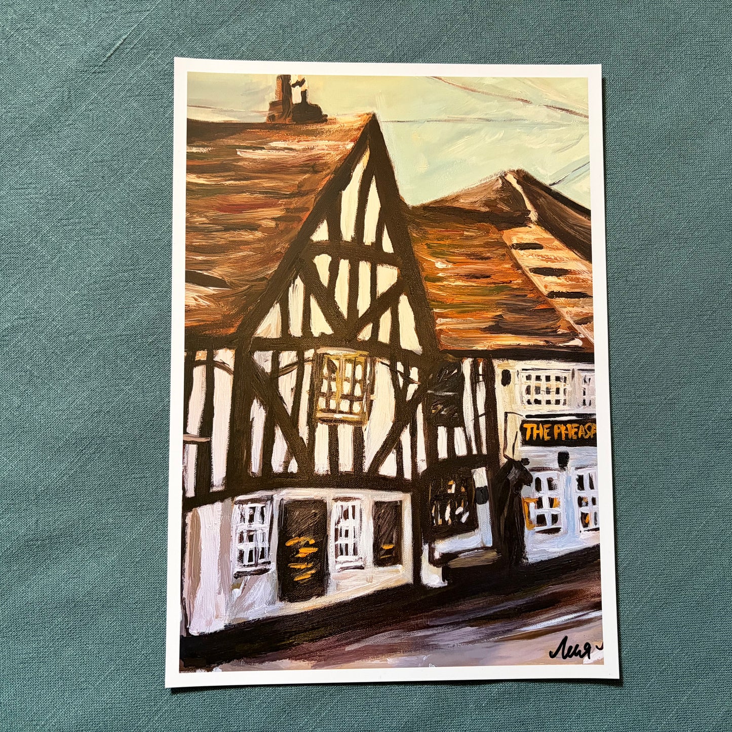 The Pheasant Inn Salisbury signed art print