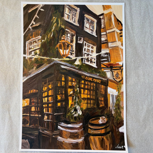 Ye Olde Mitre, London signed art print