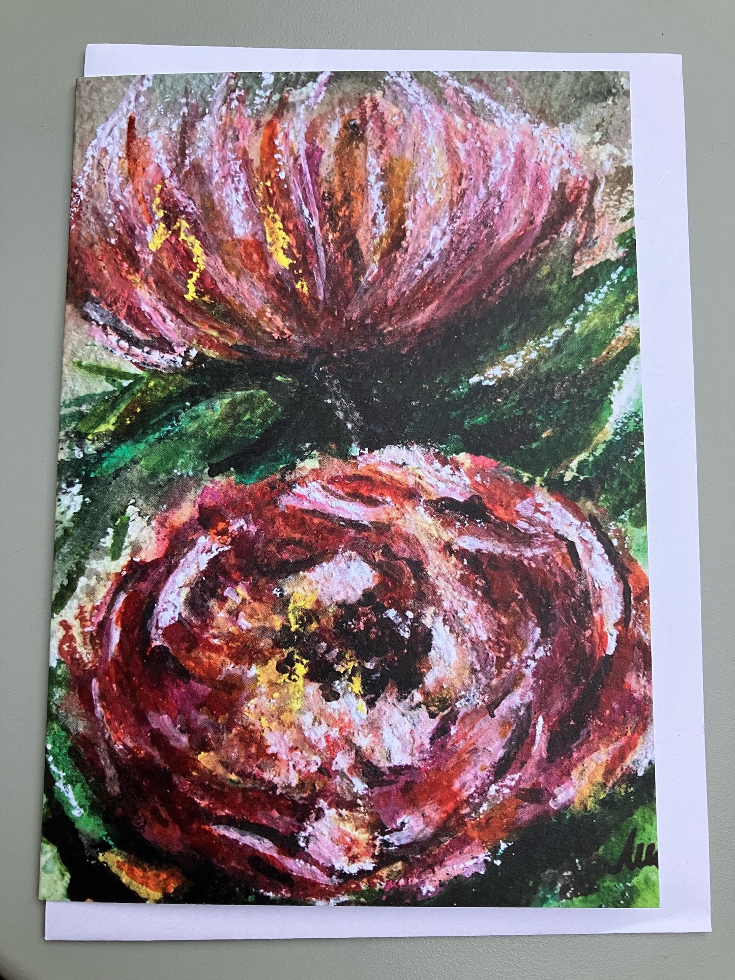 Peonies A6 card