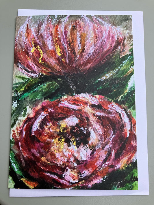 Peonies A6 card