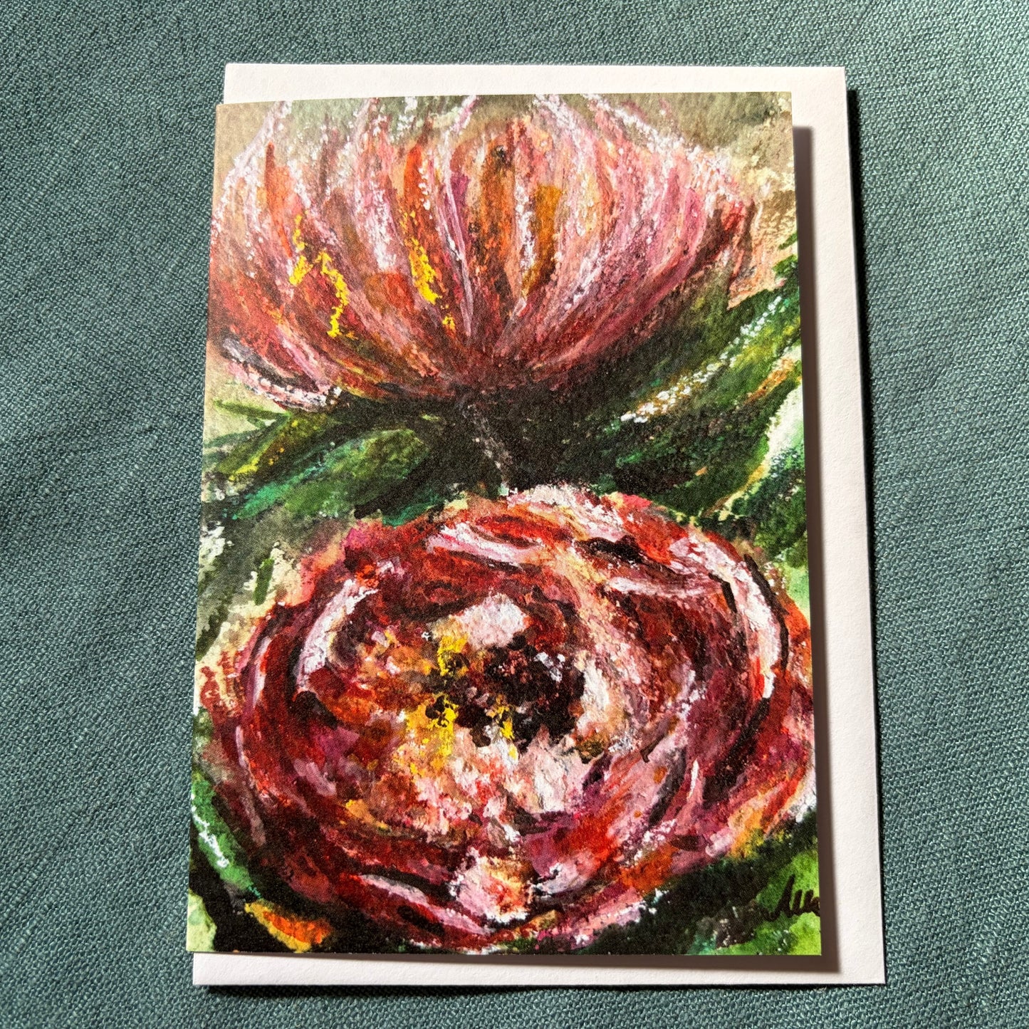 Peonies greeting card