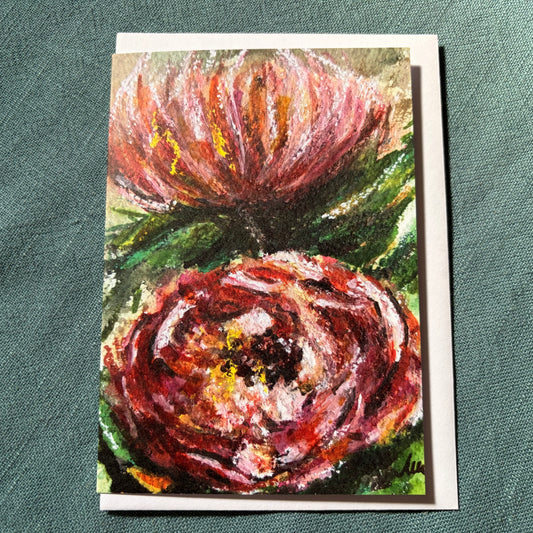 Peonies greeting card