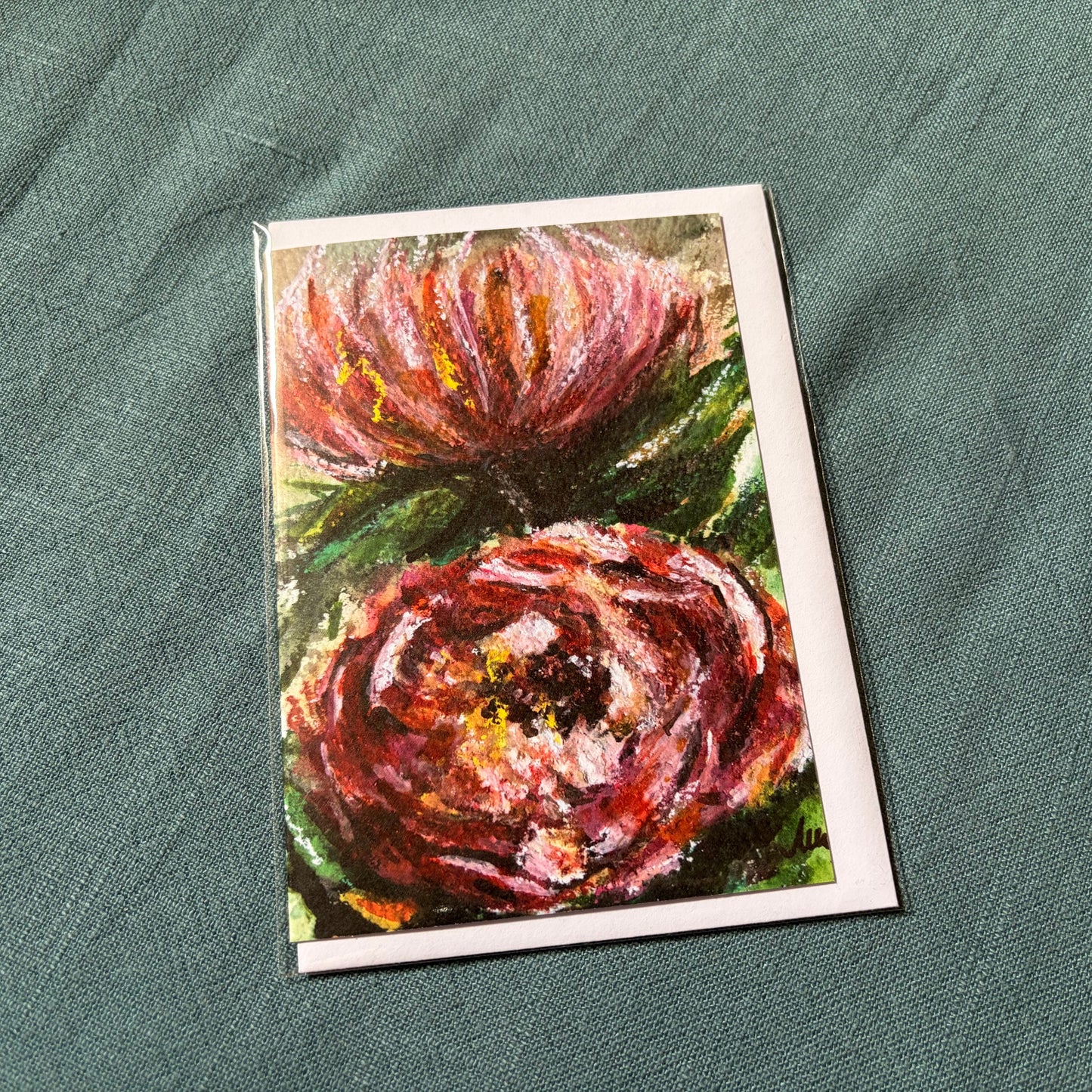 Peonies greeting card